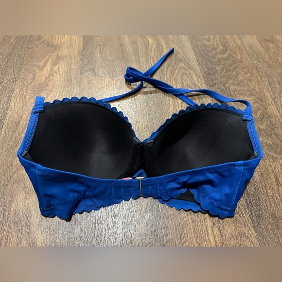 Victoria’s Secret Royal Blue Bombshell Full Coverage Scalloped Edge Bikini 32DD - Picture 4 of 7